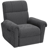 Power Recliner Chair, Fabric Upholstered Recliner Chair with USB Ports, Swivel and Rocking Function, Footrest