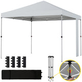 9.6 x 9.6 ft Pop Up Canopy Tent with Pockets, UPF 50+ 1-Button Push Outdoor Instant Canopy with Sandbags
