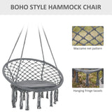 Patio Hammock Chair, Hanging Rope Hammock Swing for Indoor & Outdoor Use with Backrest