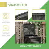 Bac à Compost de Jardin Grand Bac à Compost Extérieur 80 Gallons Création Rapide de Terreau Fertile Boîte à Compost Aéré