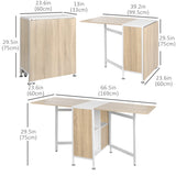 Table pliante polyvalente avec étagères escamotables