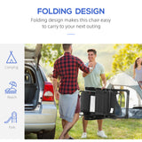 Set of 4 Camping Chairs, Outdoor Folding Lounge Chair Set with 5 Level Adjustable Backrest, Removable Headrest