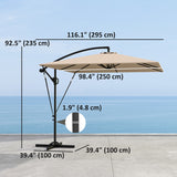 Patio Offset Umbrella UPF 50+ UV Protection