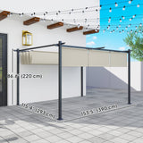 10' x 12' Retractable Pergola Canopy with Roller Shade