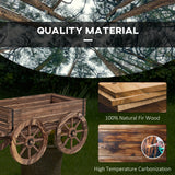 Raised Garden Bed, Wooden Wagon Planter Boxes with Drainage Holes