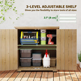 Wooden Outdoor Storage Cabinet, Garden Shed Potting Shed with Shelf and Double Doors
