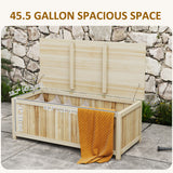 Boîte de rangement en bois 45 gallons patio banc coffre