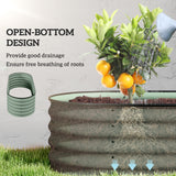 5 x 2 x 1.5 FT Galvanized Steel Raised Garden Bed, Metal Garden Bed Planter Box with Safety Edging