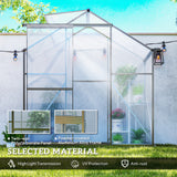 6' x 2.5' Walk-in Polycarbonate Greenhouse Aluminium Green House with Sliding Door, 5-Level Roof Vent
