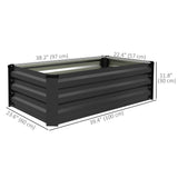 Set of 2 Galvanized Raised Beds for Garden