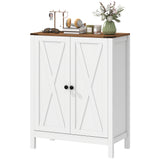 Shoe Cabinet with Barn Doors, Farmhouse Shoe Storage Cabinet with Adjustable Shelves, Holds up to 15 Pairs