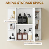 Mirrored Bathroom Wall Cabinet Wall Mounted Medicine Cabinet with Door & Shelves