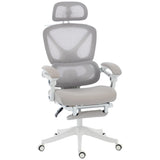 Mesh Desk Chair with Adjustable Headrest, Reclining Ergonomic Office Chair with Footrest