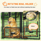 Chenil pour chien d'extérieur 8' x 4' x 6', Enclos extérieur pour chien avec bols rotatifs 360°