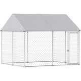 Chenil extérieur robuste en acier galvanisé avec toit imperméable, système de loquet sécurisé, 9,2' x 7,5' x 7,2'