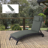 Coussin de Remplacement pour Chaise Longue de Jardin, Coussins de Patio à Siège Profond avec Rembourrage Épais, Appuie-tête