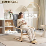 Modern Armchair, Upholstered Accent Chair with Curved Leg and Arm