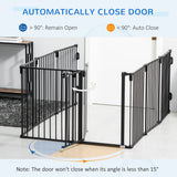 Dog Safety Gate 8-Panel Playpen Fireplace Christmas Tree Steel Fence Stair Barrier Room Divider