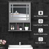 Meuble de salle de bain mural avec miroir et 3 étagères de rangement