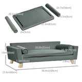 Dog Sofa Bed with Removable Pillows, Water-resistant Fabric, for Medium and Large Dogs