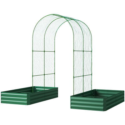 Metal Raised Garden Bed with Trellis