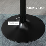 Round Bar Table 41 Inch Height, Industrial High Bistro Table with Metal Base and Elm Wood Top