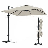 8 FT Aluminium Cantilever Patio Umbrella with 360° Rotation, Crank and Tilt for Garden
