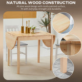 Solid Wood Kitchen Table, Drop Leaf Tables for Small Spaces, Folding Dining Table