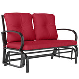 2-Person Outdoor Glider Chair, Patio Double Rocking Loveseat with Steel Frame and Cushions for Backyard