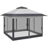 12' x 12' Foldable Pop-up Party Tent Instant Canopy Sun Shade Gazebo Shelter with Steel Frame