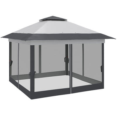 12' x 12' Foldable Pop-up Party Tent Instant Canopy Sun Shade Gazebo Shelter with Steel Frame