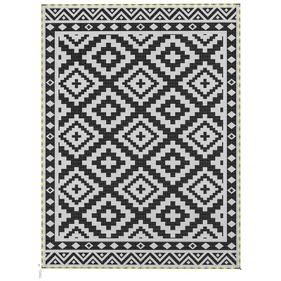 Outdoor Rug Carpet Reversible Plastic Straw Rug with LED Lights 12' x 9'