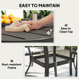 5 Piece Outdoor Dining Set with Round Table and 4 Stackable Chairs