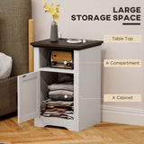 Set of 2 Side Tables, Night Stands with Charging Outlets