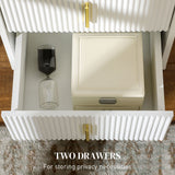 Bedside Table, Modern Nightstand with 2 Drawers, Side End Table with Metal Legs for Living Room