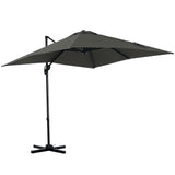 8' x 8' Square Patio Hanging Offset Umbrella with 360° Rotation