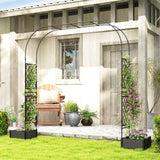 Arche de jardin treillage extérieur avec 2 jardinières