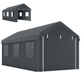 10' x 20' Carport, Heavy Duty Portable Garage with 6 Mesh Windows and 2 Doors