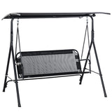 2-Person Porch Swing Chair, 2 Seater Patio Swing Bench w/ Adjustable Canopy