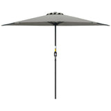 9ft Half Round Umbrella Outdoor Patio Garden Balcony Parasol Window Sun Shade w/ 5 Ribs