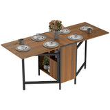 Table pliante polyvalente avec étagères escamotables
