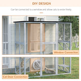 Large Outdoor Catio Enclosure, Wooden Cat Patio Cage with 6 Balanced Platforms, 71