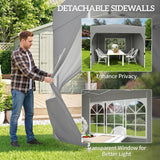 9.6 x 9.6 ft Pop Up Canopy Tent with 3 Sidewalls, UPF 50+ 1-Button Push Easy Setup Outdoor Instant Canopy