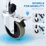 Rolling Shower Chair, Bedside Commode Wheelchair with Padded Seat, 300 lbs