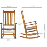 Chaise berçante patio en bois extérieur jardin fauteuil inclinable loisir siège simple bras