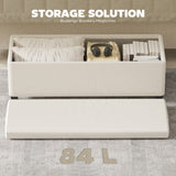 44 Inches Ottoman with Storage, Corduroy End of Bed Bench for Living Room