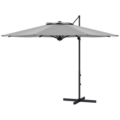 10 FT Cantilever Umbrella, Aluminum Hanging Offset Umbrella with 360°Rotation, Tilt
