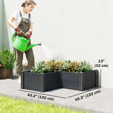 Kit de lit de jardin surélevé en vinyle, boîte de jardin surélevée 3 x 3 x 1 pi avec fond ouvert