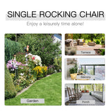 Chaise berçante patio en bois extérieur jardin fauteuil inclinable loisir siège simple bras