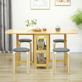 Stackable Wood Stools Set of 4, Stacking Kitchen Stools with Padded Seat for Dining Room